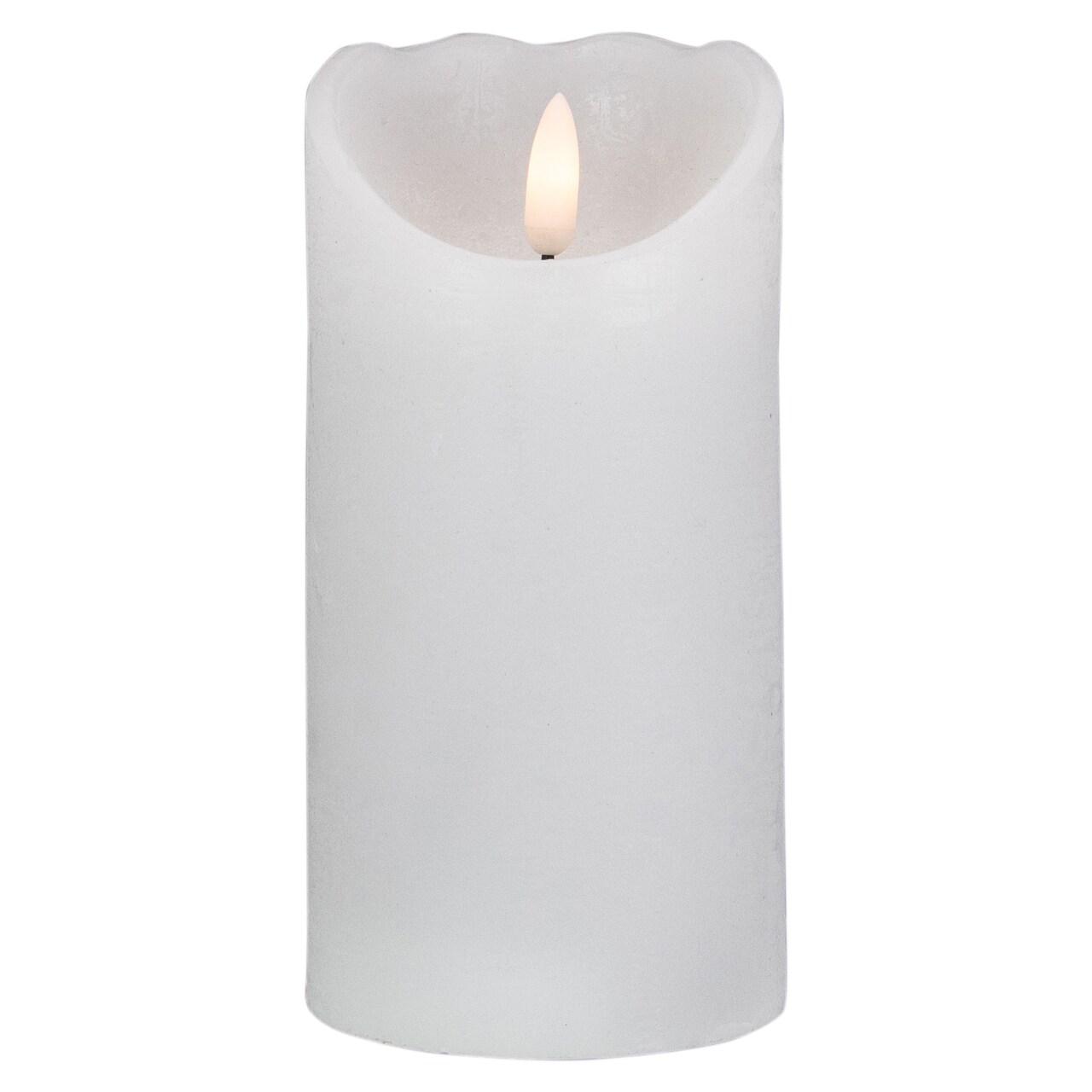 Northlight LED Flameless Pillar Christmas Candle - 6" - White